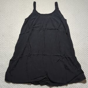 Cupshe Black Loose Scoop Neck Mini Cover Up Dress